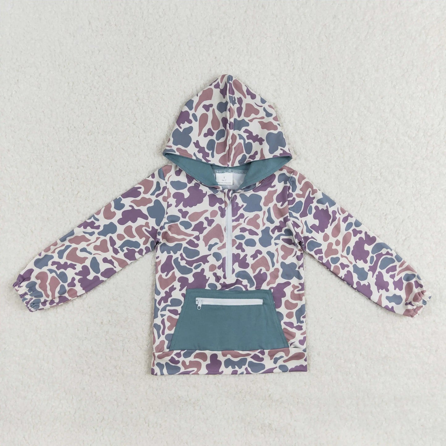 Baby Boy Clothes Kids Hoodies Sweatshirts Lavender Drip Sprinkles Long Sleeve Zipper Pocket Pullover Hoodie Tops Boys Clothing