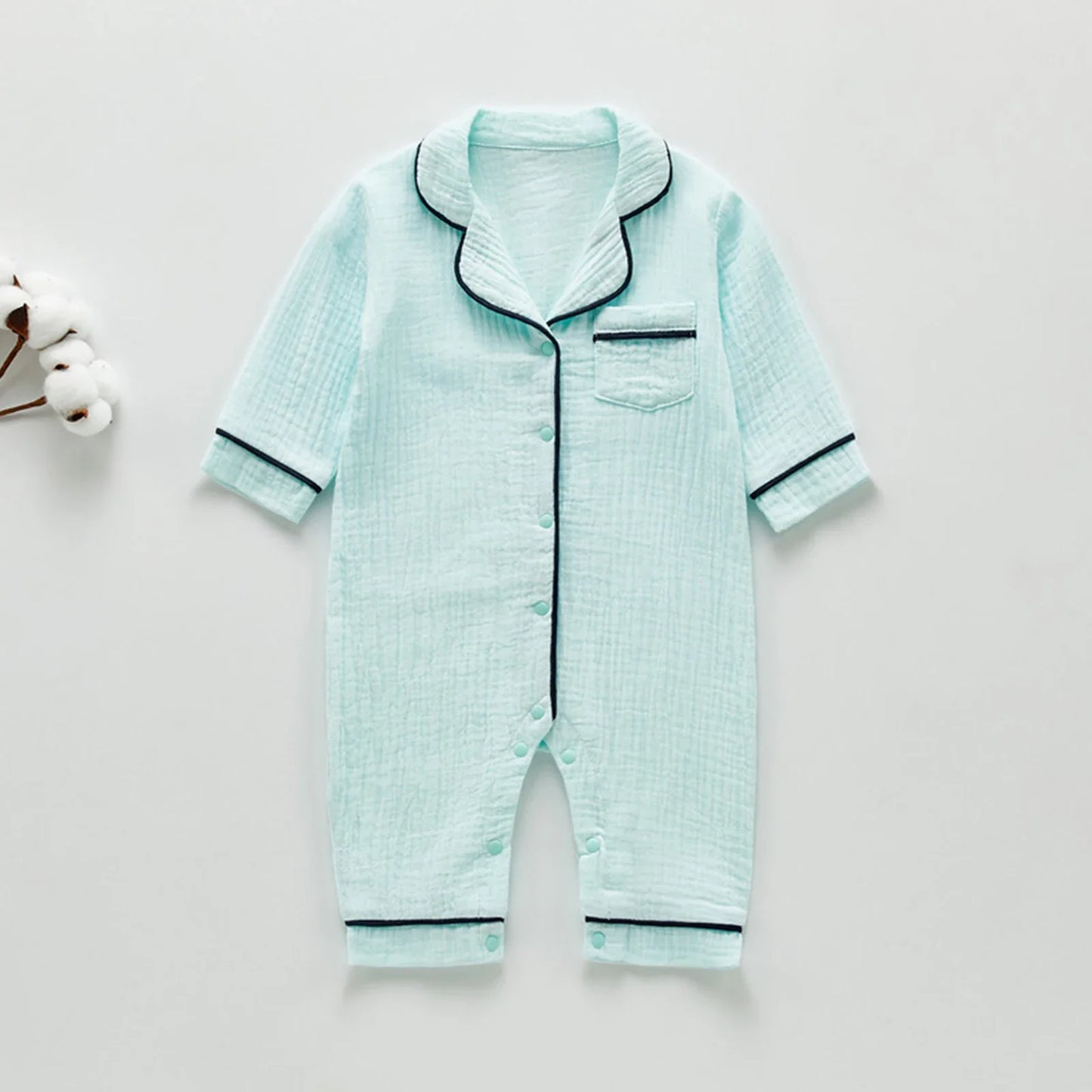 Muslin Cotton Baby Bodysuit Clothes Toddler Cartoon Pajama Rompers Newborn Jumpsuits Infant Boys Girls Long Sleeve Outfits