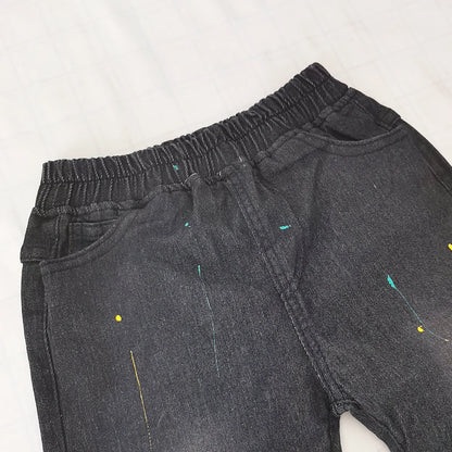 DIIMUU Kids Boys Jeans Spring Baby Boys Denim Long Pants Children Boy Casual Bowboy Trousers 5-11 Years