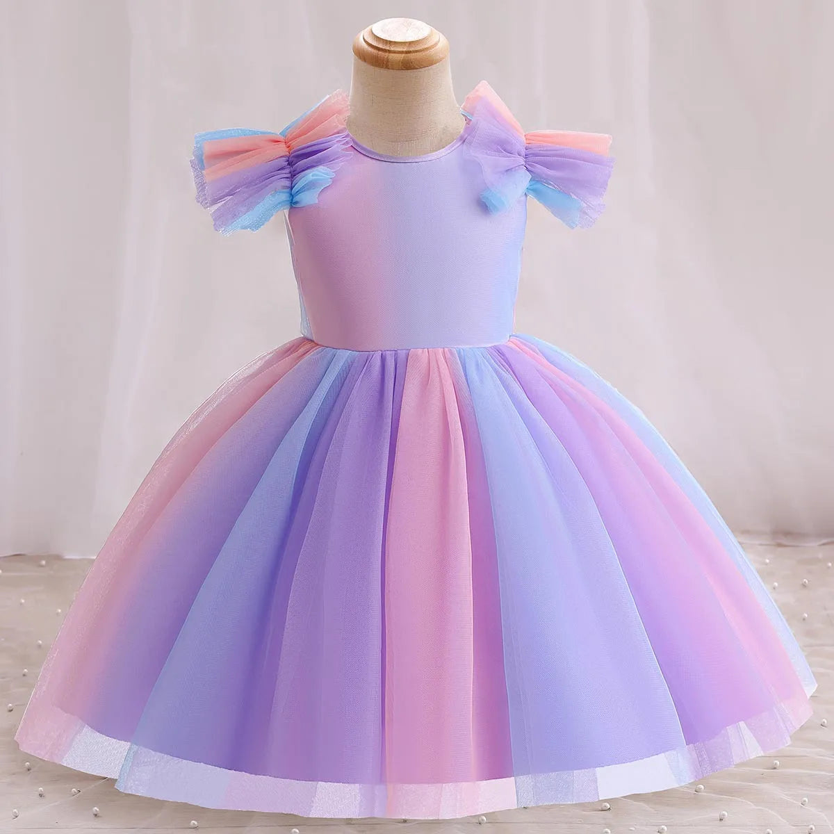 Teenage Girls Dress Children's Clothing Party Elegant Princess Long Tulle Baby Girls Kids Lace Wedding Ceremony Dresses