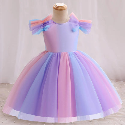 Teenage Girls Dress Children's Clothing Party Elegant Princess Long Tulle Baby Girls Kids Lace Wedding Ceremony Dresses