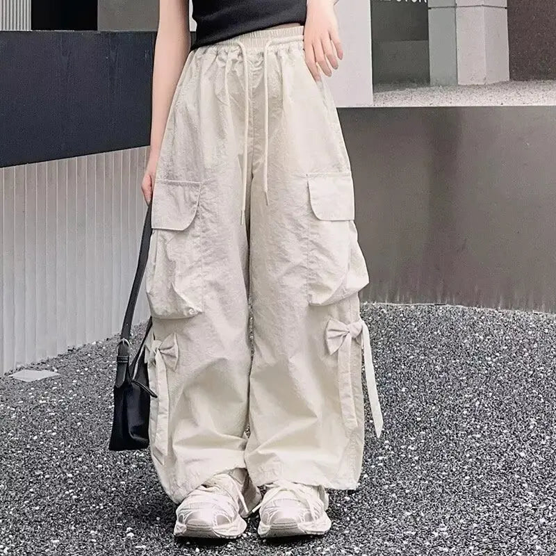 Girls Pants Children's Streetwear Casual Kids Clothes Spring Autumn Korean Fashion Large Size Sweatpants Girls Cargo Pants