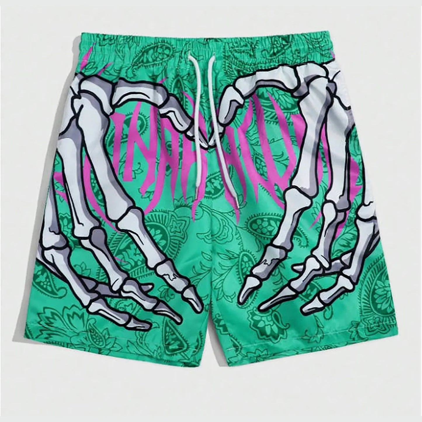 Men’S Hiking Pants Men Swim Trunks Board Shorts Summer Beach Shorts With Hand Print For Men Summer Wearing Ropa Hombre