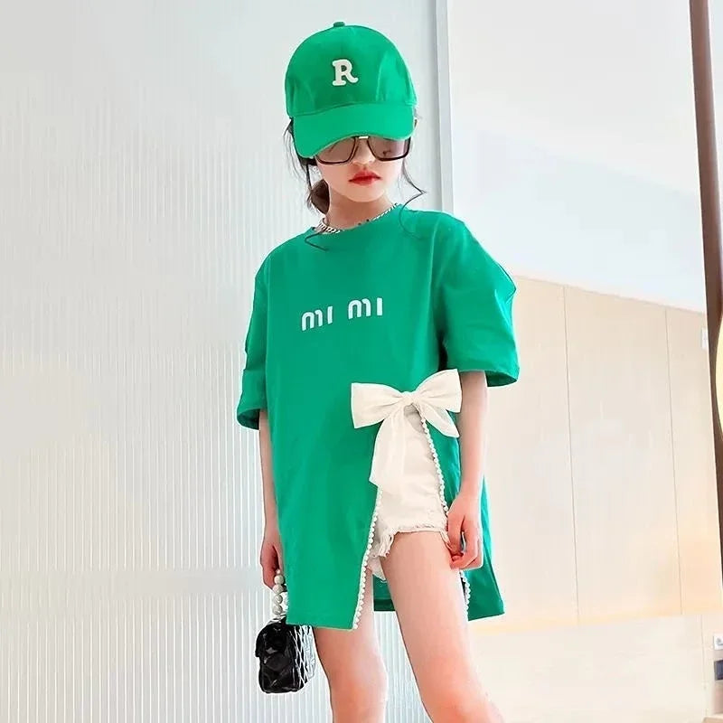 Summer Girls T-shirt Fashion Short Sleeve Girl Clothes Teenage Kids Tops Children Clothing Toddler Girl Clothes 2 3 4 5 6 7 8 9Y