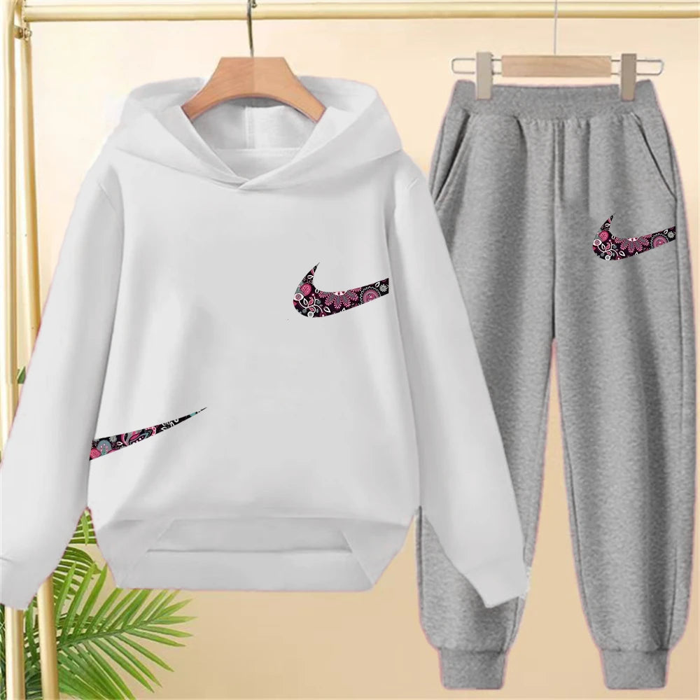Children's Hoodie Coat +Pants black Children Boys Girls Hoodie Tops Leisure Sweatshirr Toddler 3-12 Year new fashion Clothing