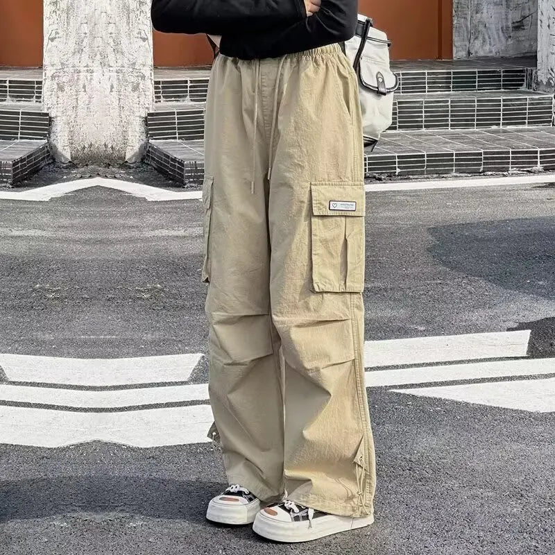 Girls Cargo Pants Kids Solid Color Pant Teenage Fashion Trousers 2026 Spring Autumn Children's Clothing Sports Wear
