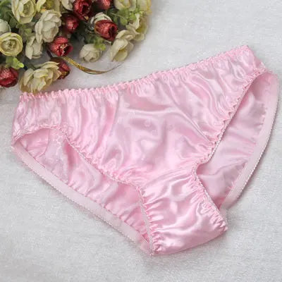 Silk Underwear Women's Large Size XXL e Breathable Antibacterial Low Waist Comfortable Innerwear Daily Use Cartoon Pat...