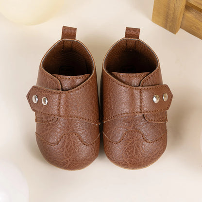 Baby Boys Girls Shoes Fashion T-strap Spring Autumn Retro Leather Casual Walking Shoes Rubber Soft Anti-slip Sole First Walkers