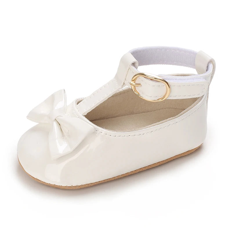 Girls' Princess Shoes Red Shoes Butterfly Bow Shiny Surface Walking Shoes Ladies' Baby Shoes Baby Shoes For Going Out Low