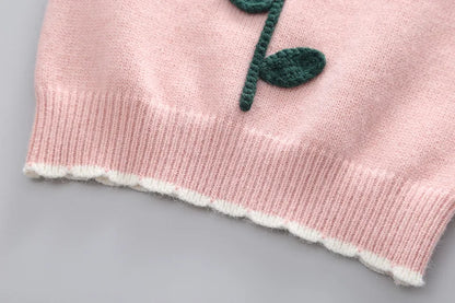 Spring newborn Baby Girls' Clothes Outfit sets Knitted Vest Shirt Bow Jeans suit for Girls Baby clothing 1st birthday wear sets