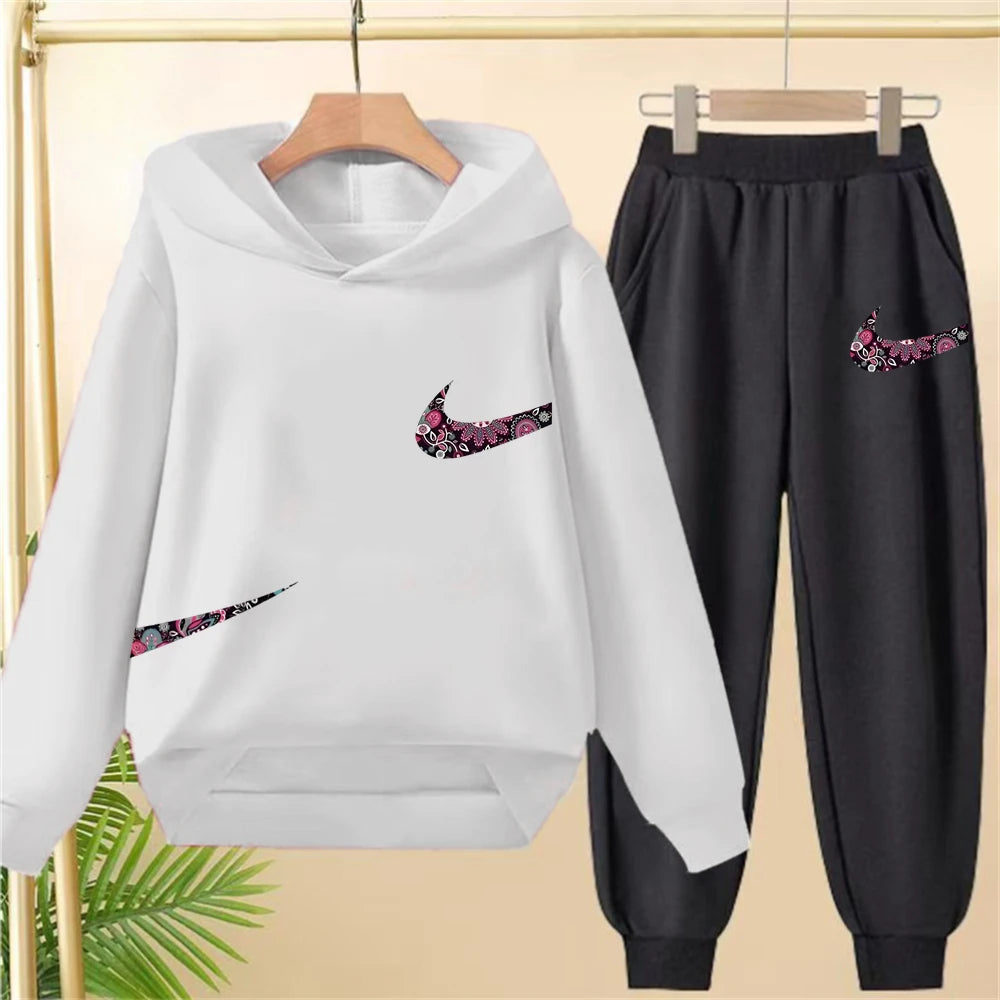 Children's Hoodie Coat +Pants black Children Boys Girls Hoodie Tops Leisure Sweatshirr Toddler 3-12 Year new fashion Clothing