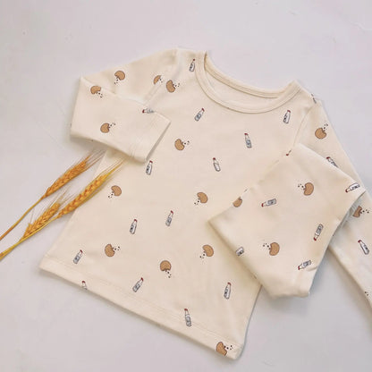 Baby Pajamas Casual Home Clothes Children's Clothing Cherry Lemon Flowers Pajama Baby Infant Autumn Spring Winter 2022