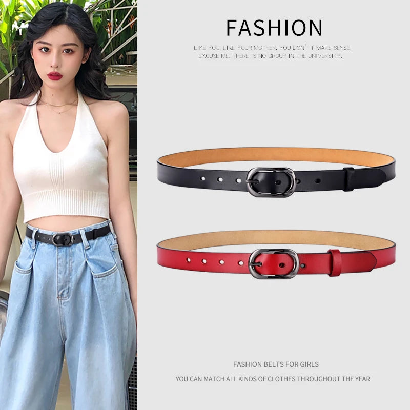Alloy women Belts New style luxury for Genuine Leather Fashion Pin Buckle Jeans Decorative Ladies Retro Decorative