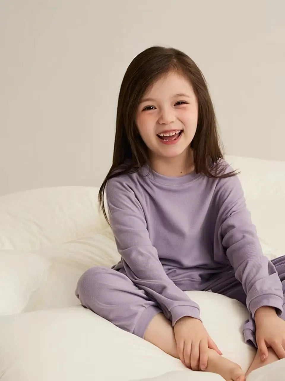 Girls Pajamas Sets Winter Autumn Sleepwear for Kids Solid Color Children's Loungewear Set Teenager Underwear Baby Pijama 3-14T