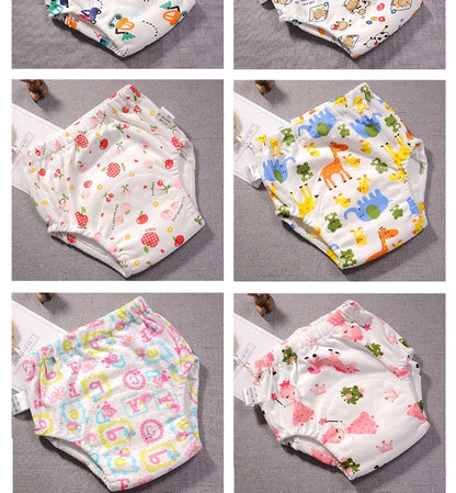 Baby Waterproof Reusable Training Pants Cute Cotton Baby Diaper Infant Shorts Nappies Panties Nappy Changing Underwear Cloth New
