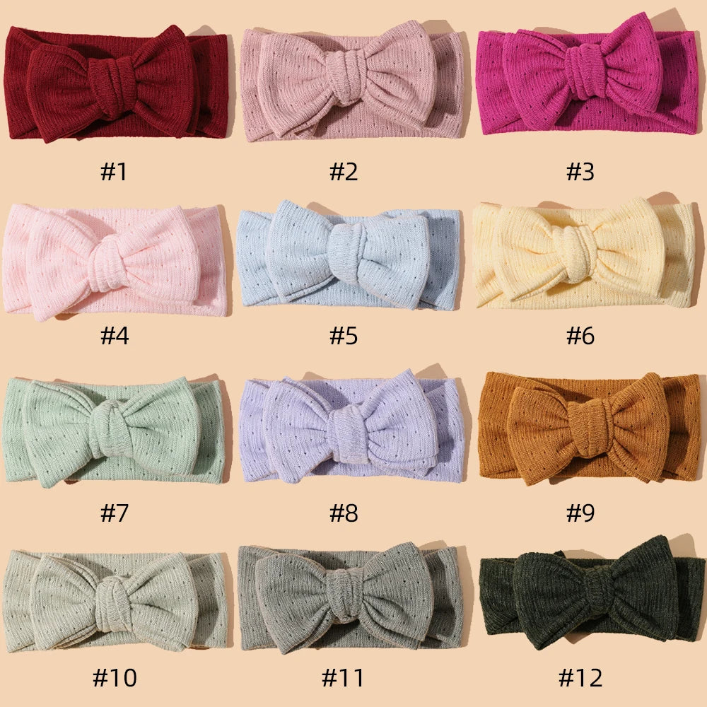 Baby Girl Hair Accessorie Solid Elastic Bow Hair Bands for Girls Soft Comfortable Baby Headband Cute Infant Photography Props
