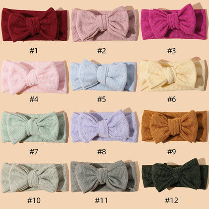 Baby Girl Hair Accessorie Solid Elastic Bow Hair Bands for Girls Soft Comfortable Baby Headband Cute Infant Photography Props
