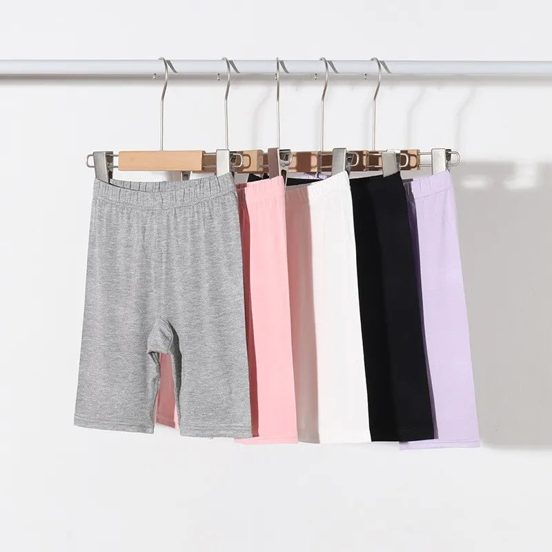 Girls Pants Calf Length Pant Elastic Kids Leggings Children Skinny Pant Trousers Solid Color 2-12Y Cropped Bottoms Leggings