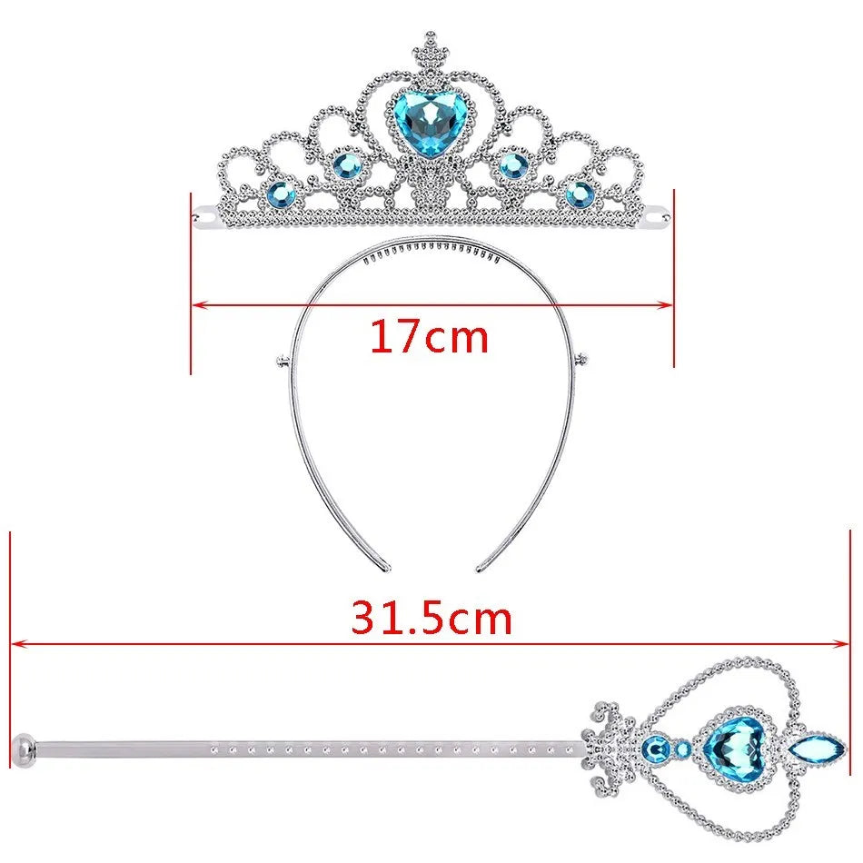 Girl Princess Accessories Kids Elsa Anna Wig Elza Gloves Necklace Earring Photography Props Children Cosplay Play Party Supplies