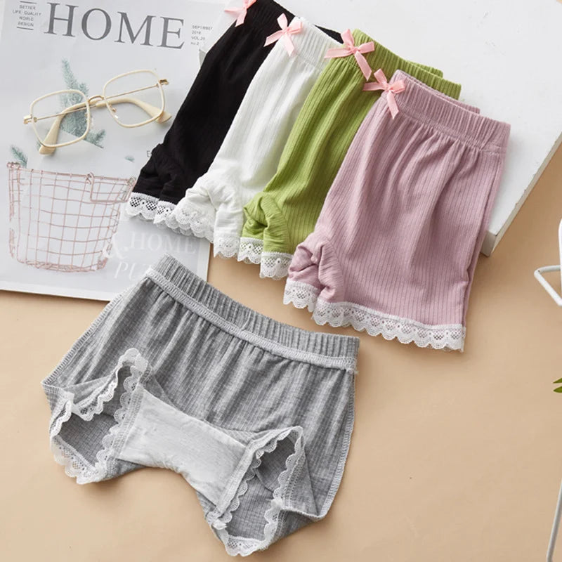 New Kids Girls Shorts Children's Safety Pants Summer Soft Cotton Thin Short Pants Solid Color Underpants Kids Underwear Leggings