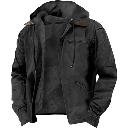 Men's Jacket New Fashion Casual Hooded Zipper Coat Retro Streetwear Lightweight Versatile Outerwear Spring Autumn