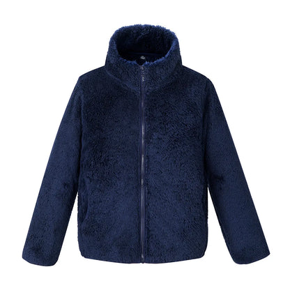 Winter Warmth Girls and Boys Plain Full Polar Fleece Turtleneck Zip Jackets Child Coat School Kids Outfit Tops 5-14 Years