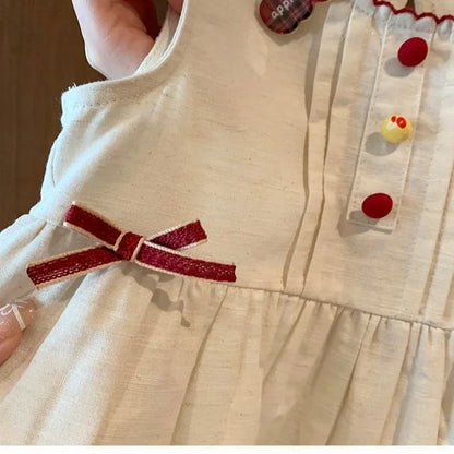 Girls' Vacation Dress 2025 New Summer Style Fashionable Dress for Children and Baby Girls, Cute Vest Dress