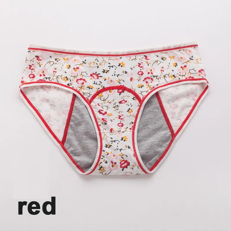Menstrual Panties, Girls Physiological Leakproof Underwear Cotton printed Menstruation Underpants for Teenager Student