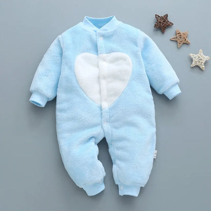 Baby Boy Autumn Winter Warm Pajamas 0-18 Months Infant Girl Flannel Comfortable Jumpsuit Kid Soft Skin-friendly Outwear Romper