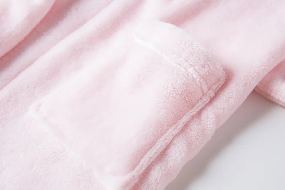 Children's Pajamas Bathrobes Girls Solid Color Soft Robe Personalized Princess Sleepwear Warm Loungewear Home Clothes 2-8Years