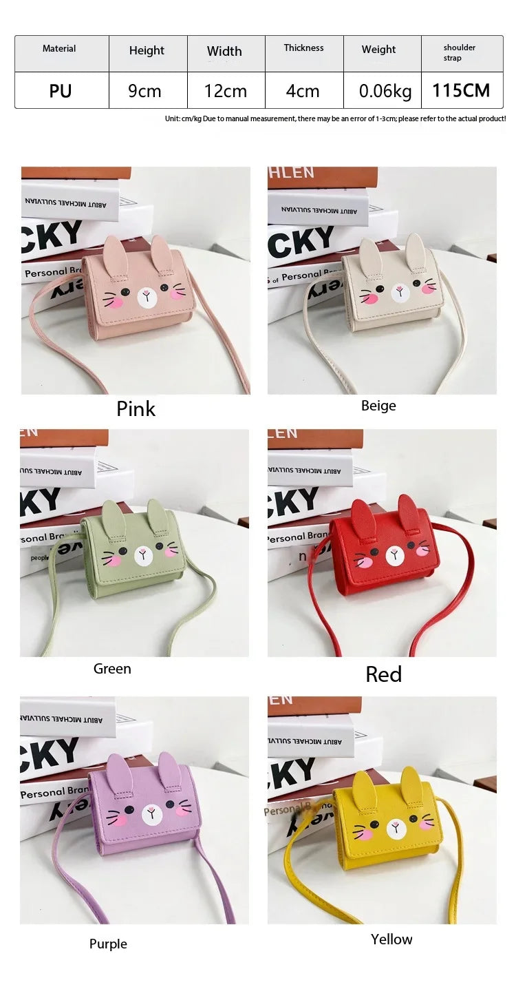 Children's Accessories Small Shoulder Bag Cute Rabbit BabyGirls Small Crossbody Bags Cartoon Kids Boys Mini Coin Purse Handbags