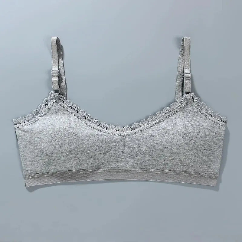1 PCS Girls Lace Bras Children Breathable Underwear Kids Tube Tops Soft Cotton-padded Teens Youth Girls Washable Bras Camisoles