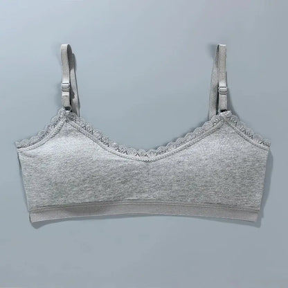 1 PCS Girls Lace Bras Children Breathable Underwear Kids Tube Tops Soft Cotton-padded Teens Youth Girls Washable Bras Camisoles