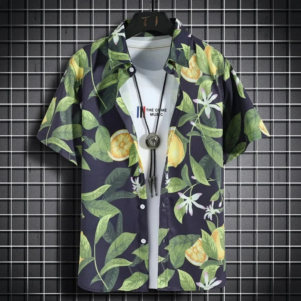 Hawaiian Shirt Boy Summer New Floral 3D Printed Blouse Casual Vacation Beach Loose Boy Shirt Outdoor Comfortable Children's Tops