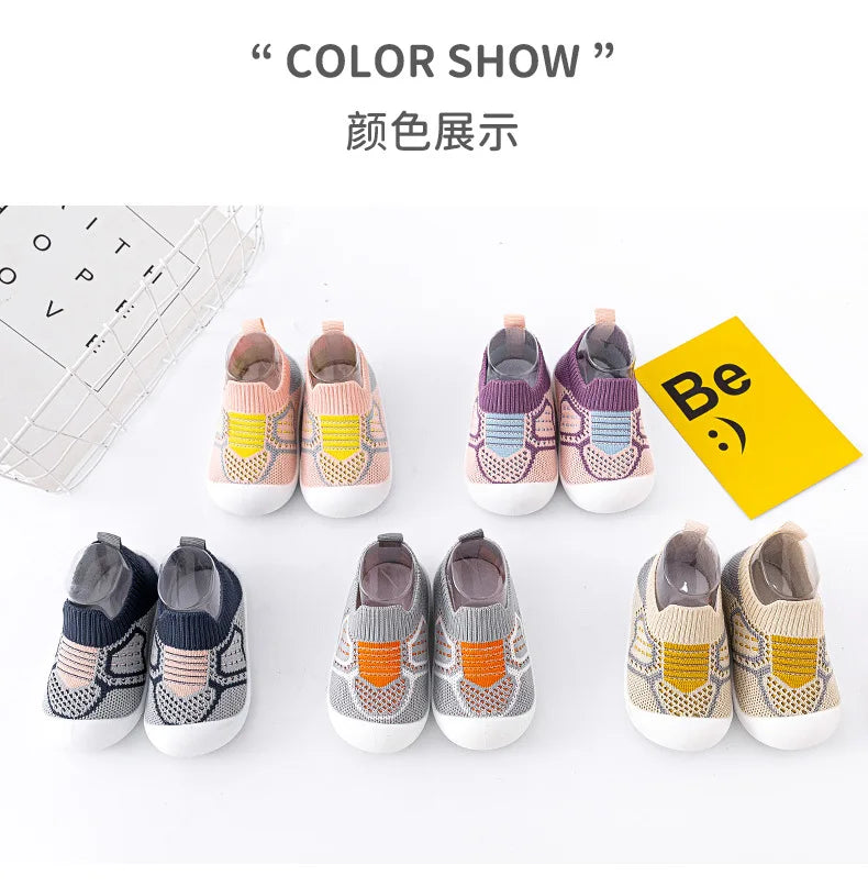 Baby Shoes Anti-slip Breathable Infant Crib Floor Socks with Rubber Sole for Children Boys Mesh Shoes Soft Bottom Baby Girl 아기신발