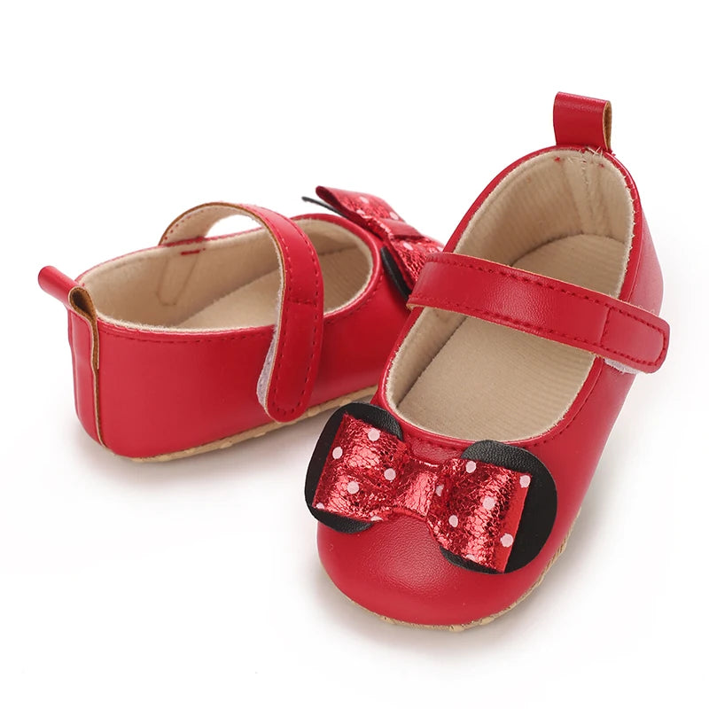 Baby Girl Cute Bow Shoes Spring Autumn Toddlers Prewalkers White Cotton Baptism Shoes Infant Soft Bottom First Walkers 0-18M