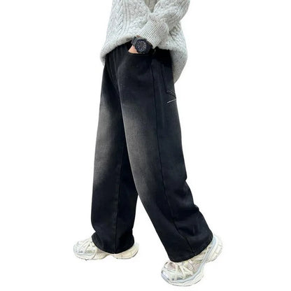 Hot Sale Kids Boy Black Gradient Jeans New Design School Teenager Casual Denim Pants Child Fashion Jeans Trousers 5 7 9 11 13 14