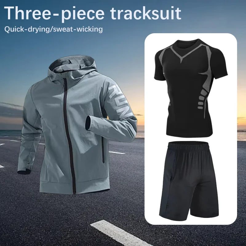 Men's Breathable Sports Suit Sweat-Wicking Lightweight Stylish New Style Clothing Trendy Spring Summer Fitness Casual Wear