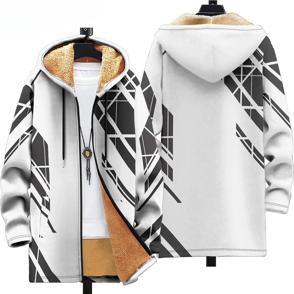 Men Cardigans Coats Retro Aztecs Printed Plush Thick Winter Abstract Art Graphics Jackets Casual Streetwear Unisex Clothing