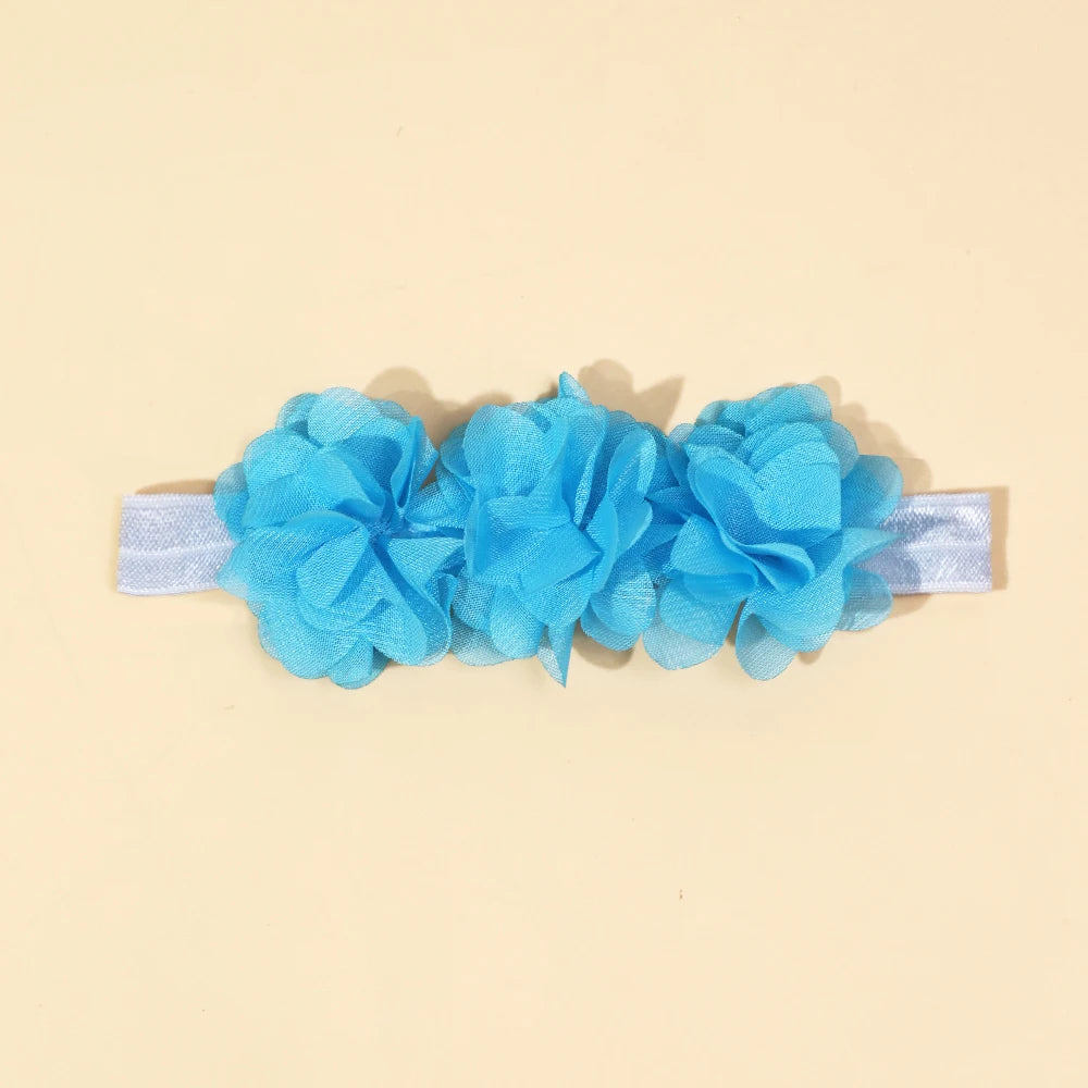 Baby Accessories For Newborn Toddler Kids Baby Girl Boy Headband Solid Chiffon Flower Hairband Princess Elastic Kids Headwear