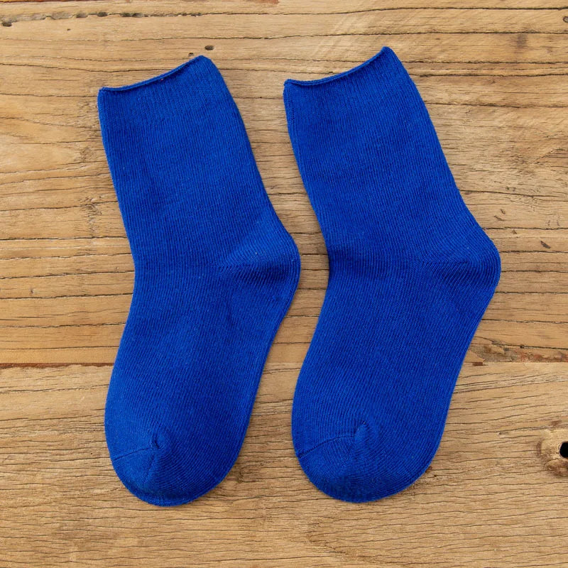 Children's Socks Cotton Colorful Harajuku Retro Boys Girls Black Socks Kids Klein Blue School Casual In Tube Solid Sox Stylish
