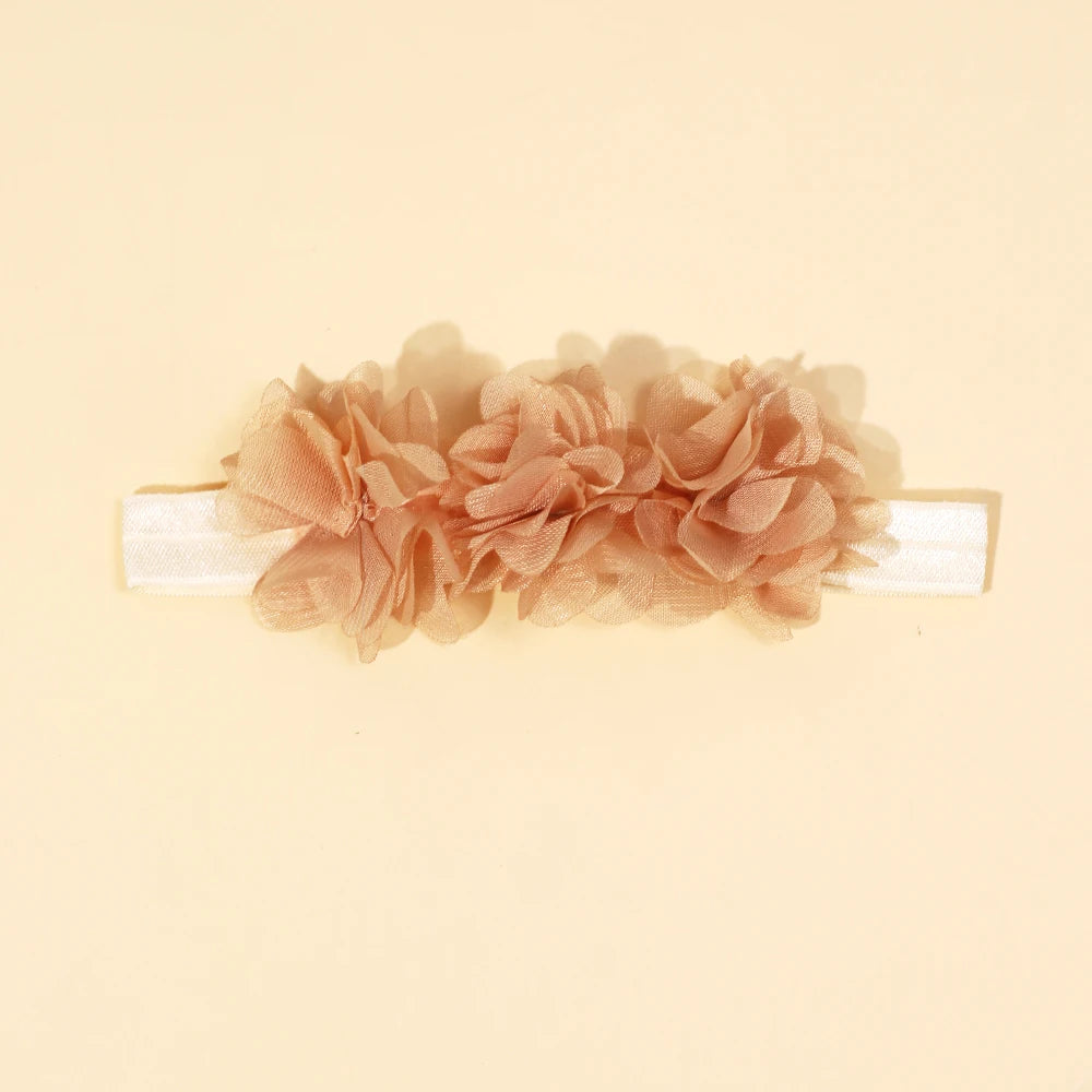 Baby Accessories For Newborn Toddler Kids Baby Girl Boy Headband Solid Chiffon Flower Hairband Princess Elastic Kids Headwear
