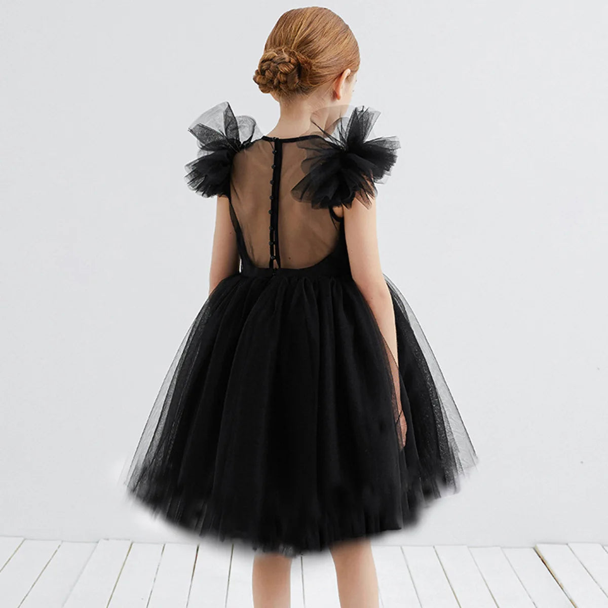 Teenage Girls Dress Children's Clothing Party Elegant Princess Long Tulle Baby Girls Kids Lace Wedding Ceremony Dresses