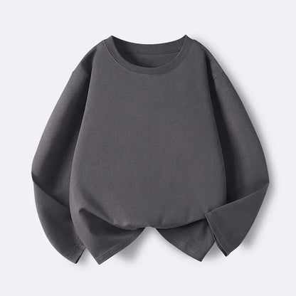 Girls Boys Long Sleeve T-Shirts Casual Kids Pure Cotton O-neck Solid Tee Tops Spring Blouse T Shirt for Teens Girl Clothes 3-14Y