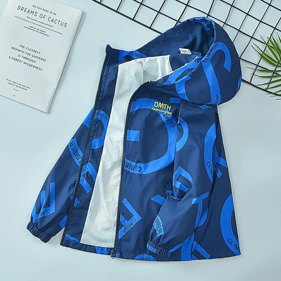 2023 Teenager Girls Jacket Fashion Casual Gradient Hooded Coat Boys Blazer Spring Autumn Windproof Sweet Coats Windbreaker