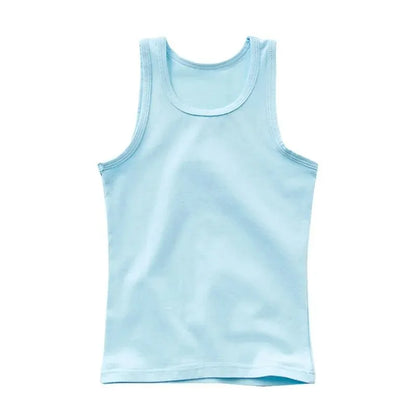 Girls Boys Tank Tops Kids Candy Color Sleeveless Vest 2024 Summer Teenagers Top Tees 3 To 14Yrs Children's Undershirts Clothes