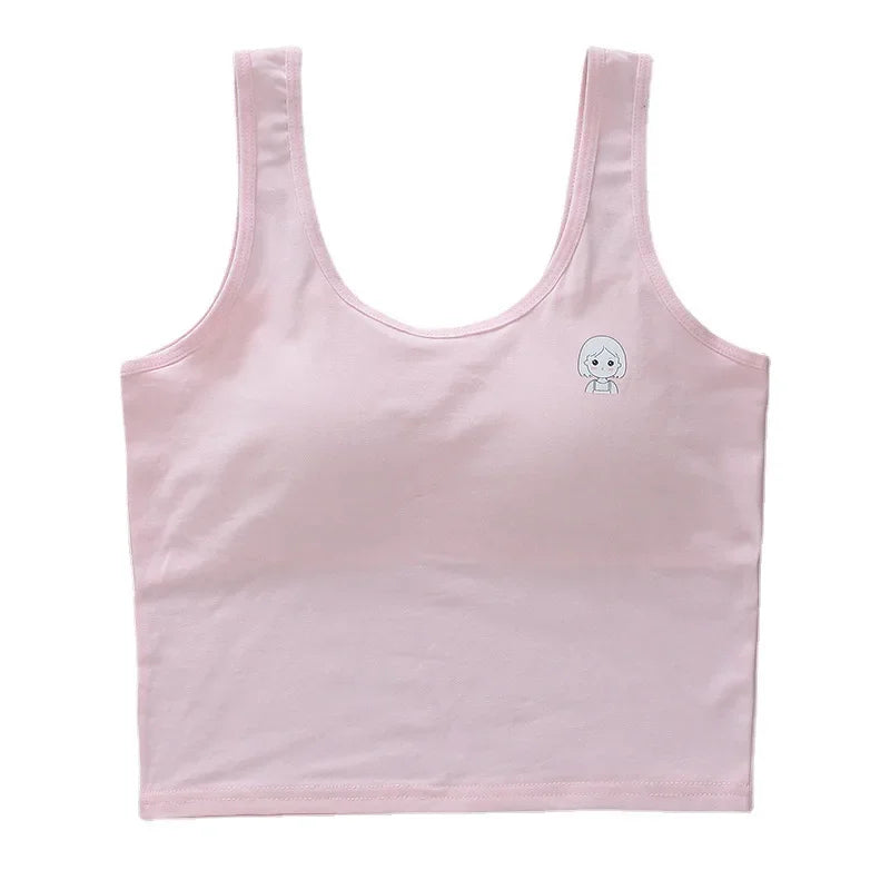 Girls Vest Long Cotton Children Tube Top Puberty Girls Bra Summer Wear Student Suspender Underwear Girl Underwear