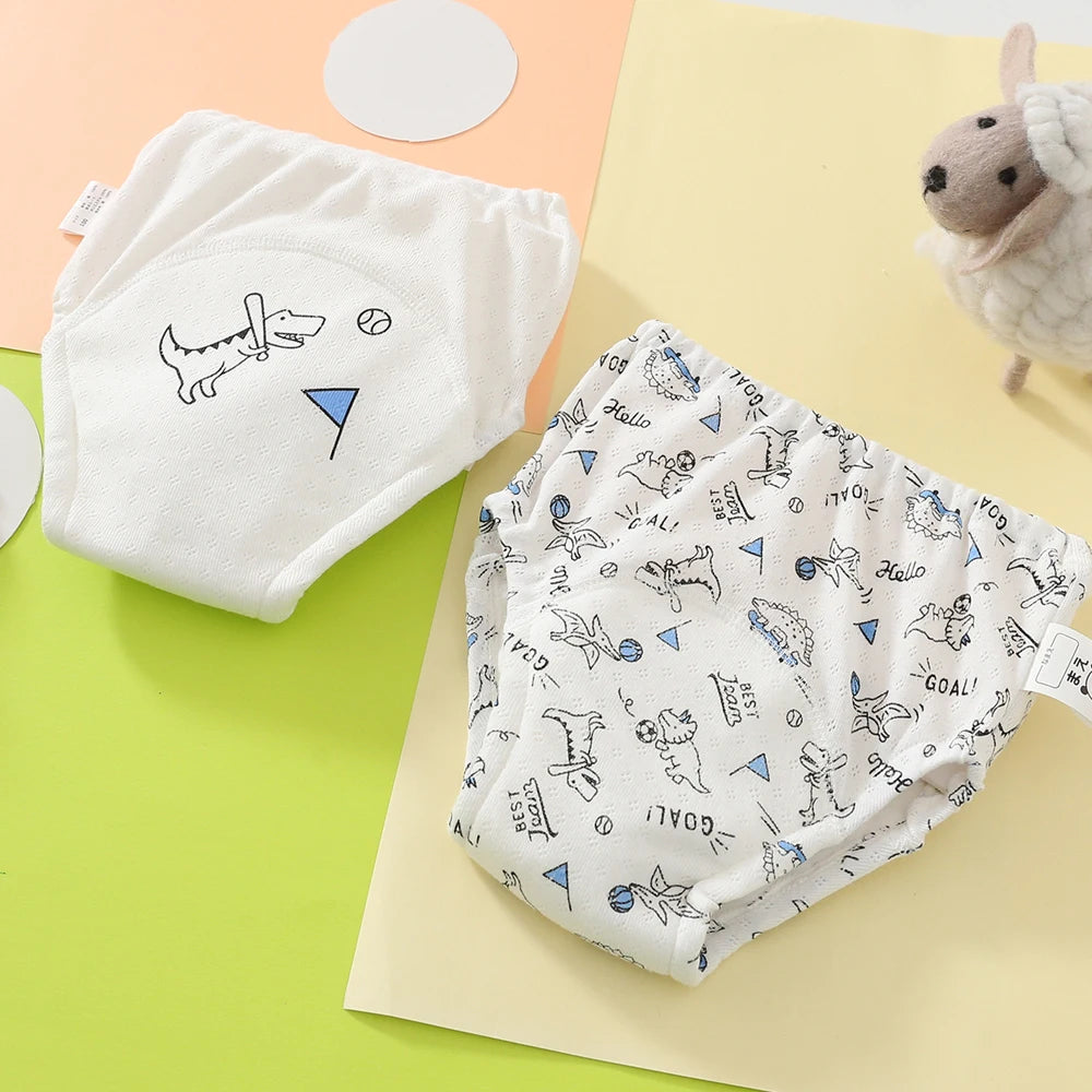 10 Pcs Reusable Baby Training Pants Washable Kids Cloth Diaper Nappies Changing Underwear Infant Toddler Potty Training Panties