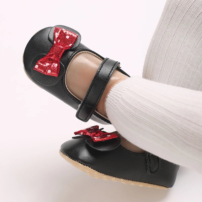 Baby Girl Cute Bow Shoes Spring Autumn Toddlers Prewalkers White Cotton Baptism Shoes Infant Soft Bottom First Walkers 0-18M