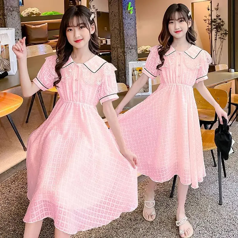 Girls' Dress 2025 Summer New Style Little Girl Princess Dress Stylish Children's Summer Dress
